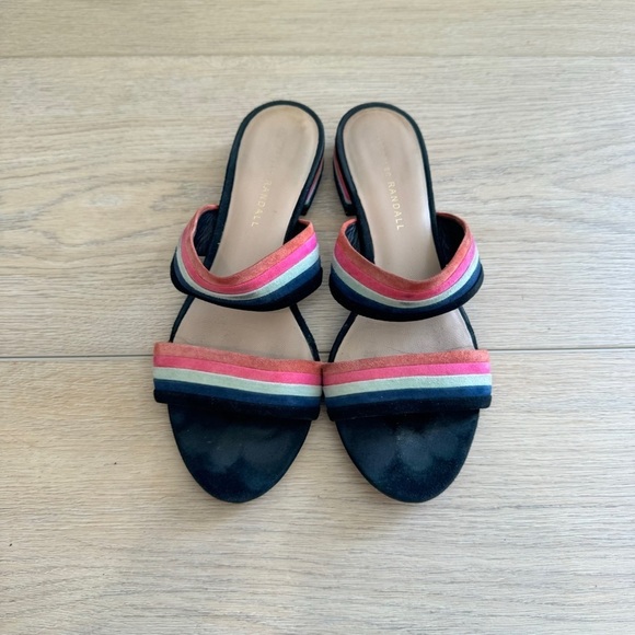 Loeffler Randall Rubie Striped Suede Slides - Picture 2 of 7